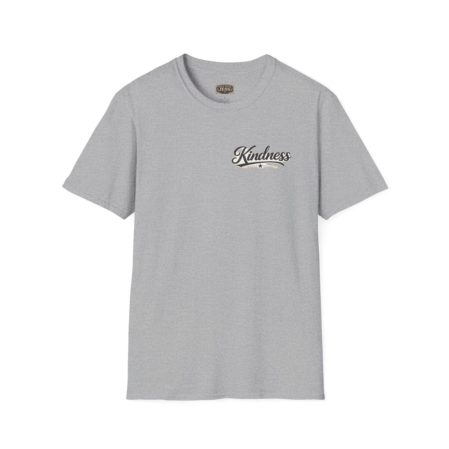 Kindness script logo T-Shirt | Retro script chest design